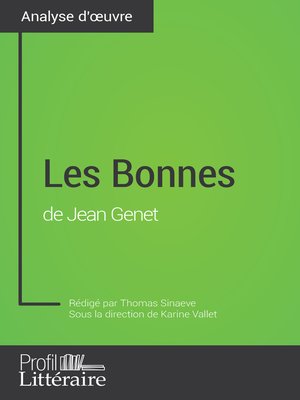 cover image of Les Bonnes de Jean Genet (Analyse approfondie)